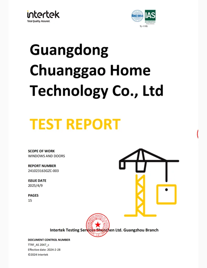88 Hinged Door Test Report supplier document cover