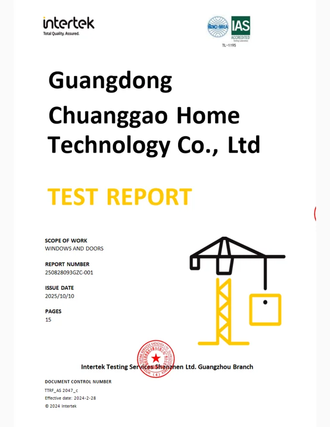 115 Side-Pressure Window Test Report supplier document cover