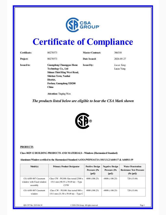 Certificate of Compliance supplier document cover